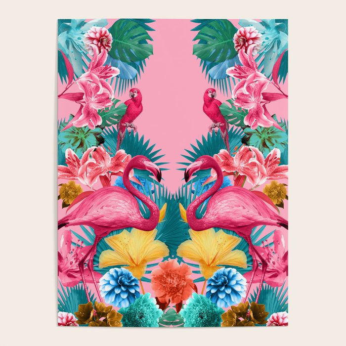Flamingo and Tropical garden Poster Gallery Image 4