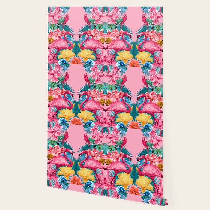 Flamingo and Tropical garden Wallpaper Gallery Image 2