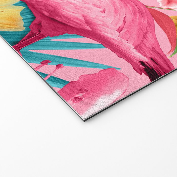 Flamingo and Tropical garden Welcome Mat Gallery Image 2