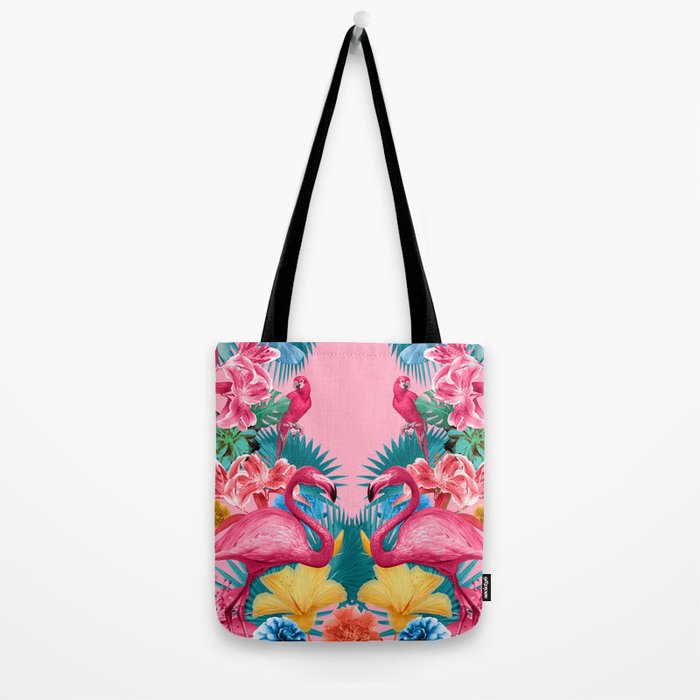 Flamingo and Tropical garden Tote Bag Gallery Image 2