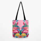 Flamingo and Tropical garden Tote Bag Gallery Image 2