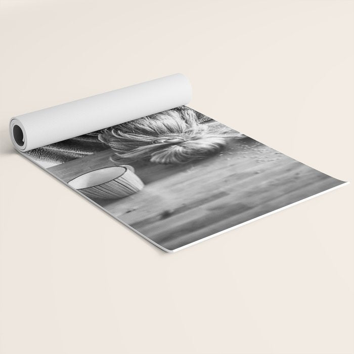 First I Drink the Coffee, Then I do the Stuff - hangover black and white photograph / photography Yoga Mat Gallery Image 2