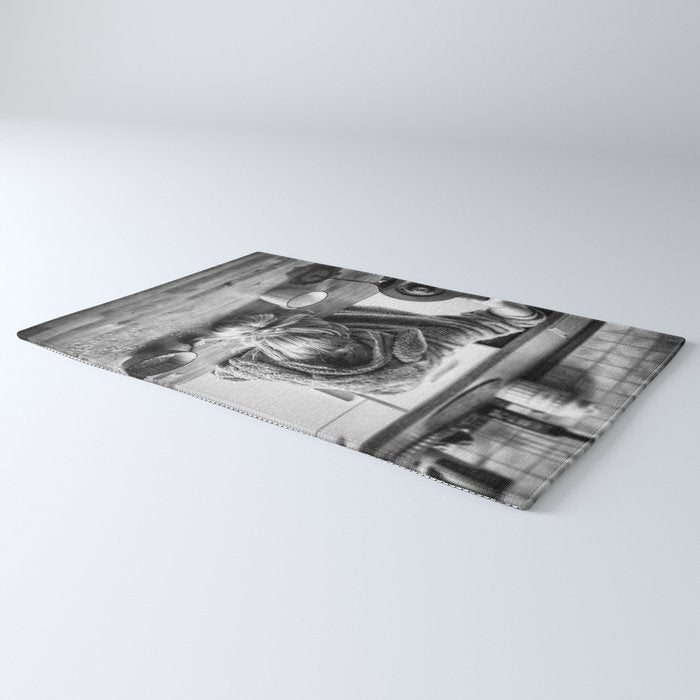 First I Drink the Coffee, Then I do the Stuff - hangover black and white photograph / photography Rug Gallery Image 3
