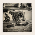 First I Drink the Coffee, Then I do the Stuff - hangover black and white photograph / photography Wood Wall Art Gallery Image 1