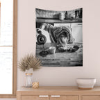First I Drink the Coffee, Then I do the Stuff - hangover black and white photograph / photography Wall Tapestry Gallery Image 2