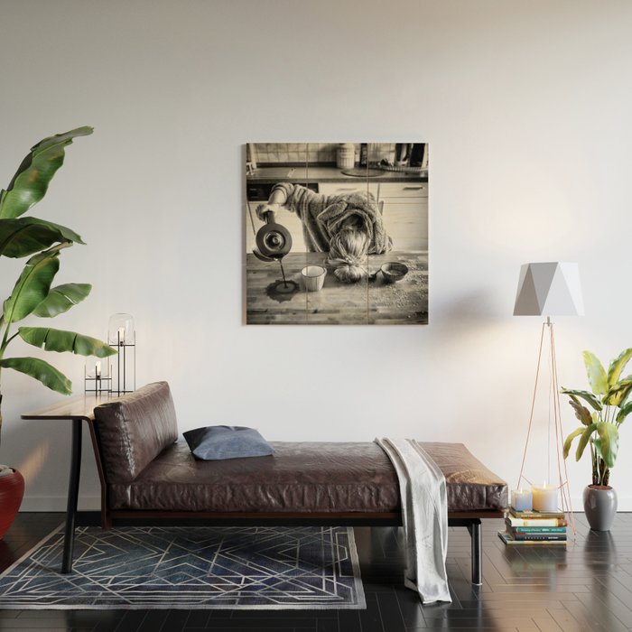 First I Drink the Coffee, Then I do the Stuff - hangover black and white photograph / photography Wood Wall Art Gallery Image 2