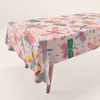 Happy and Colorful Butterflies Illustration Tablecloth Gallery Image 1