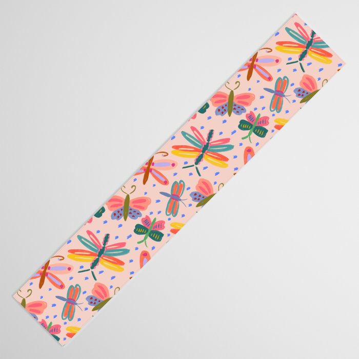Happy and Colorful Butterflies Illustration Table Runner Gallery Image 3