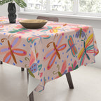 Happy and Colorful Butterflies Illustration Tablecloth Gallery Image 3