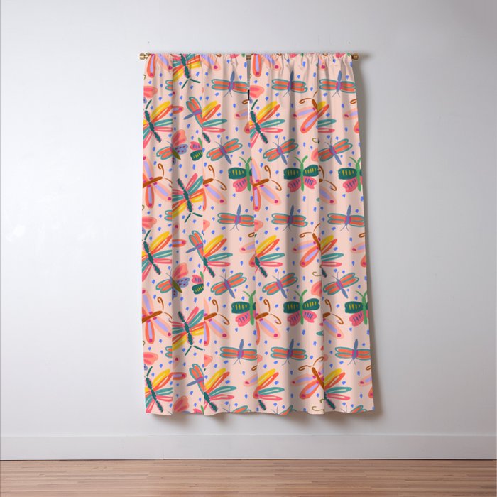 Happy and Colorful Butterflies Illustration Window Curtain Gallery Image 3