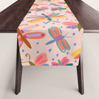 Happy and Colorful Butterflies Illustration Table Runner Gallery Image 1