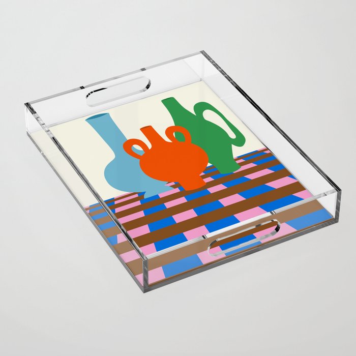 Colorful vases Acrylic Tray Gallery Image 1