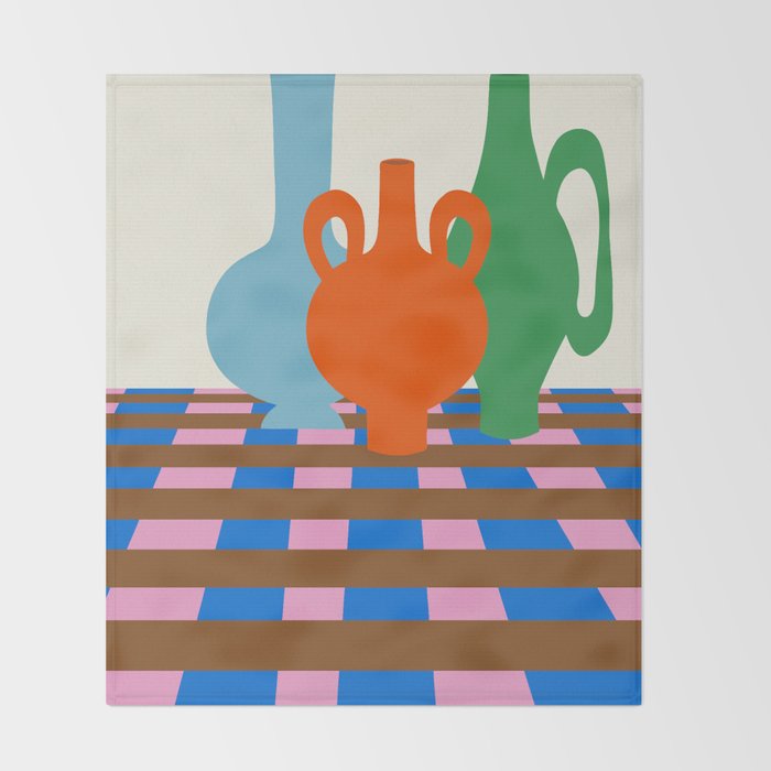 Colorful vases Throw Blanket Gallery Image 2