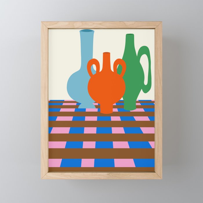 Colorful vases Mini Art Print Gallery Image 1