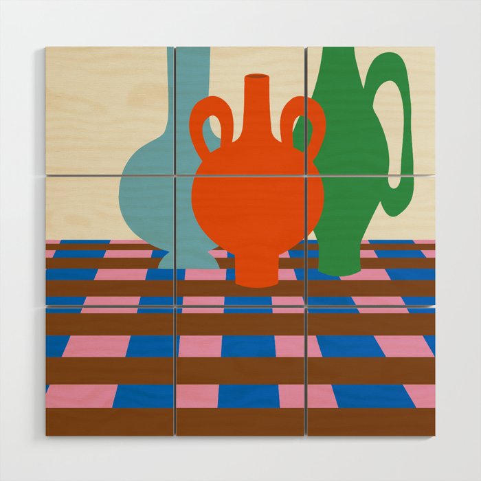 Colorful vases Wood Wall Art Gallery Image 1