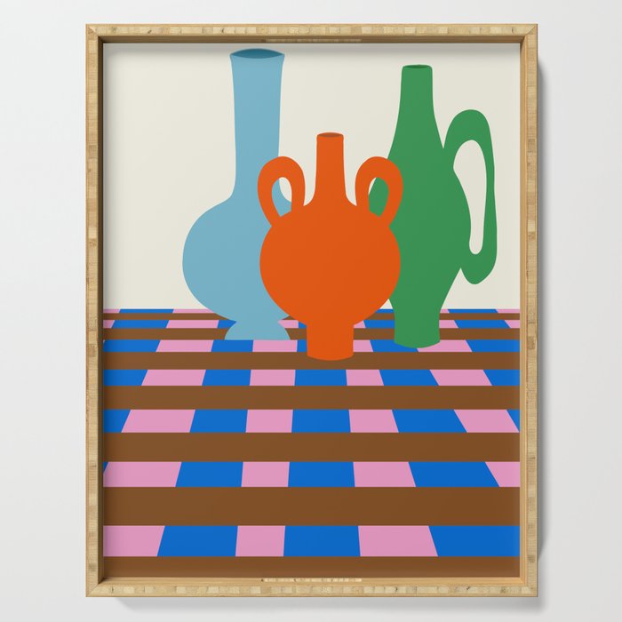 Colorful vases Serving Tray Gallery Image 1