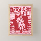 Lucky You Dice in Pink and Red Mini Art Print Gallery Image 1