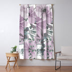 Floral Watercolor, Purple and Gray Window Curtain Gallery Image 5