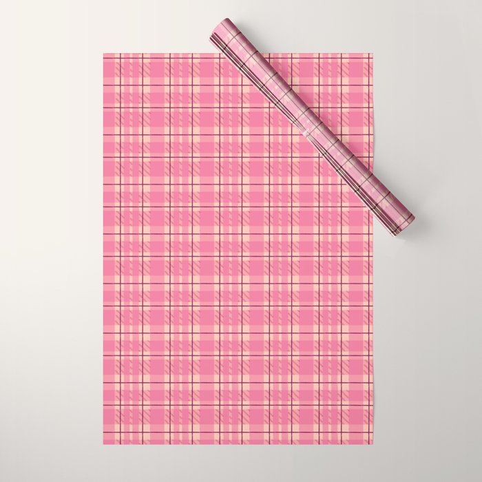 Rustic Pink Tartan Plaid Wrapping Paper Gallery Image 1