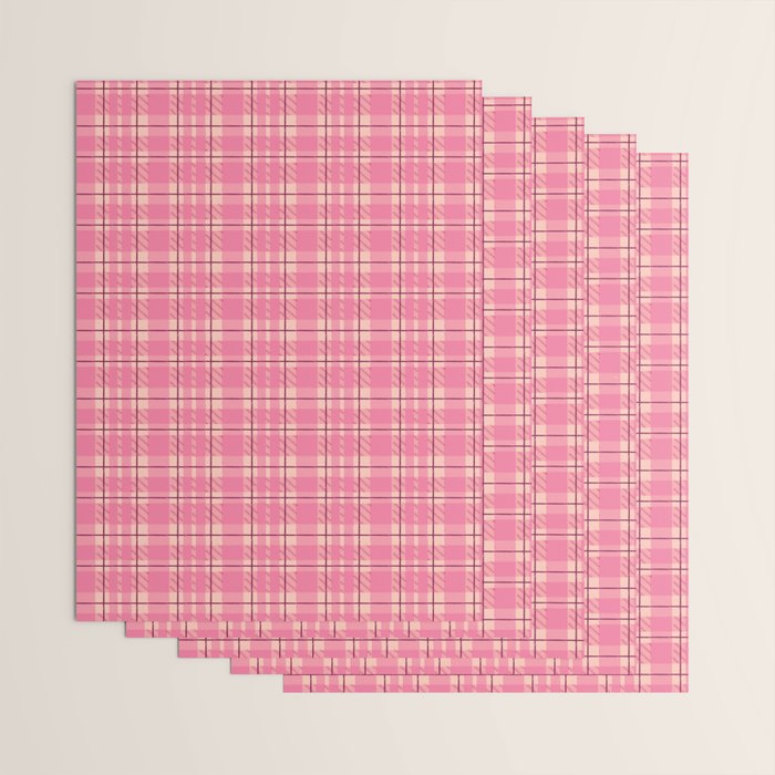 Rustic Pink Tartan Plaid Wrapping Paper Gallery Image 3
