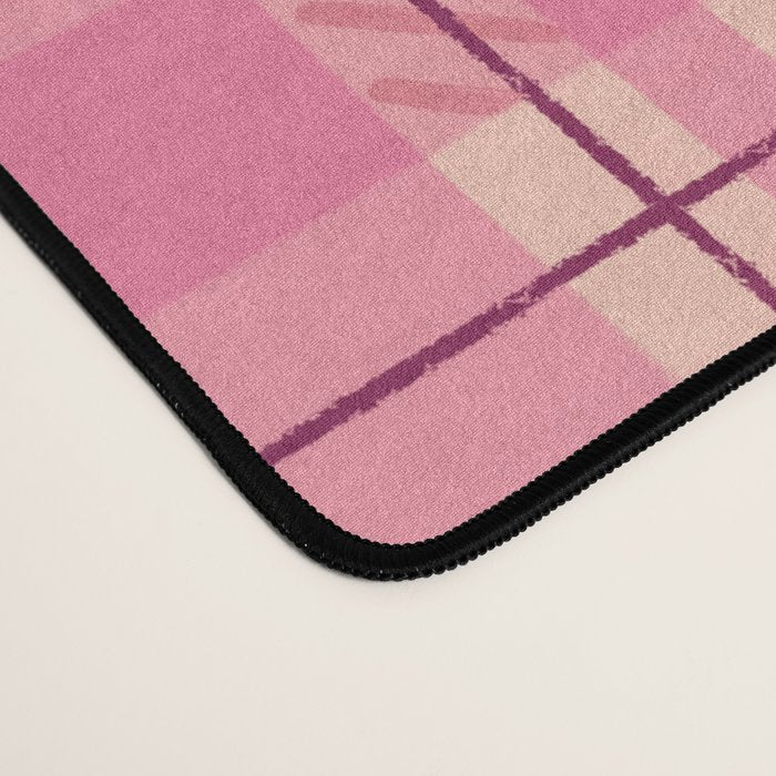 Rustic Pink Tartan Plaid Desk Mat Gallery Image 4
