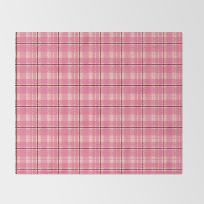 Rustic Pink Tartan Plaid Throw Blanket Gallery Image 2