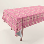 Rustic Pink Tartan Plaid Tablecloth Gallery Image 1