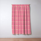 Rustic Pink Tartan Plaid Window Curtain Gallery Image 3