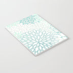 Floral Blooms, Soft Teal and Mint Notebook Gallery Image 3
