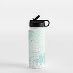 Floral Blooms, Soft Teal and Mint Water Bottle Gallery Image 1