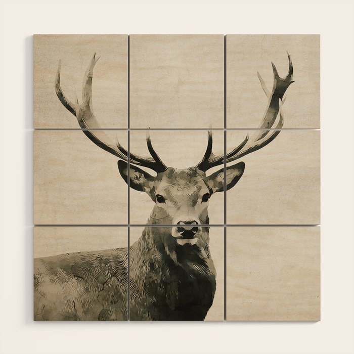 DEER Wood Wall Art Gallery Image 1