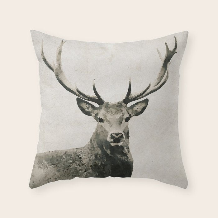 DEER Throw Pillow Gallery Image 1