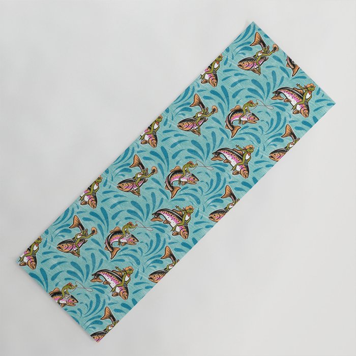 Rodeo Frogs - Aqua Yoga Mat Gallery Image 1