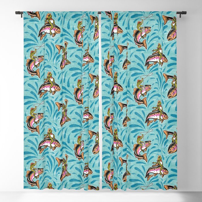 Rodeo Frogs - Aqua Window Curtain Gallery Image 5