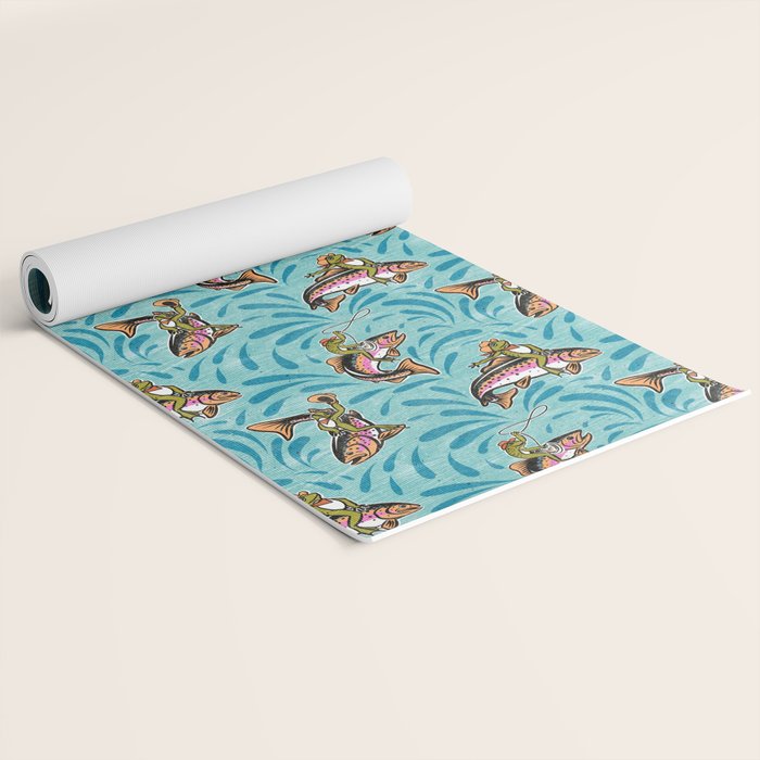 Rodeo Frogs - Aqua Yoga Mat Gallery Image 2