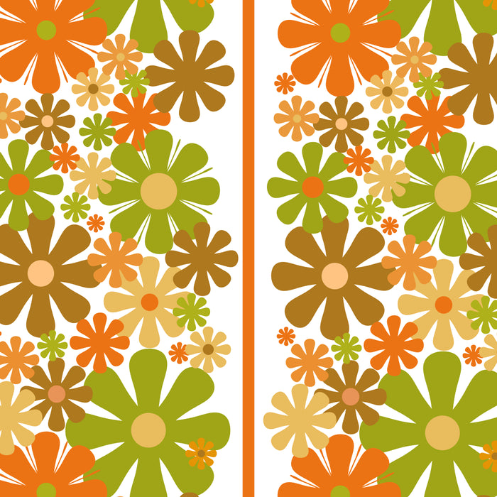 Retro Floral Stripe 60s 70s Aesthetic Pattern in Avocado Orange Brown Coffee Mug Gallery Image 2