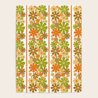 Retro Floral Stripe 60s 70s Aesthetic Pattern in Avocado Orange Brown Poster Gallery Image 4