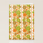 Retro Floral Stripe 60s 70s Aesthetic Pattern in Avocado Orange Brown Stationery Card Gallery Image 2