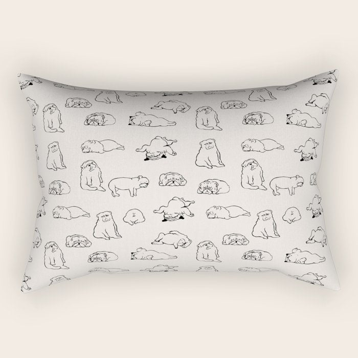 More Sleep English Bulldog Rectangular Pillow Gallery Image 1