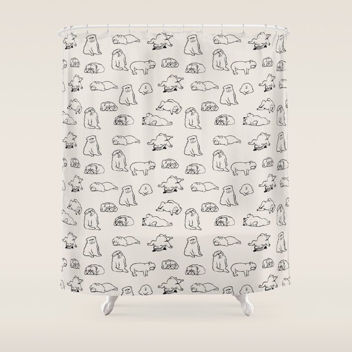 More Sleep English Bulldog Shower Curtain Gallery Image 1