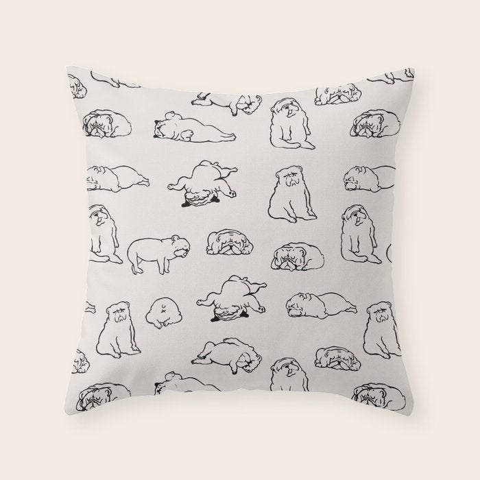 More Sleep English Bulldog Throw Pillow Gallery Image 6