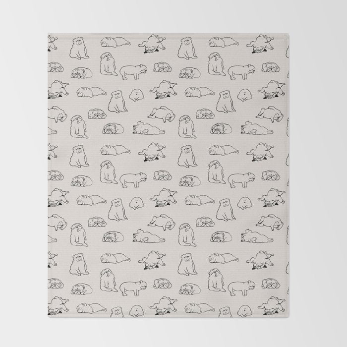 More Sleep English Bulldog Throw Blanket Gallery Image 2