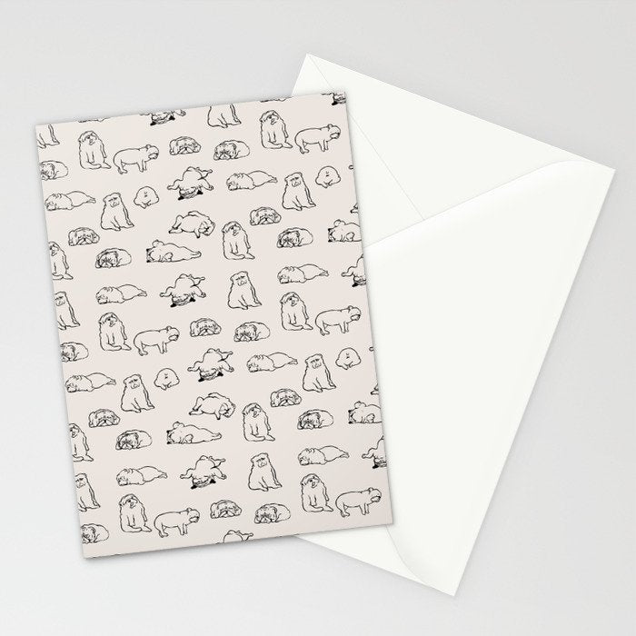 More Sleep English Bulldog Stationery Card Gallery Image 2
