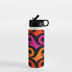 Surf's Up Waves Colorful Pattern  Water Bottle Gallery Image 1