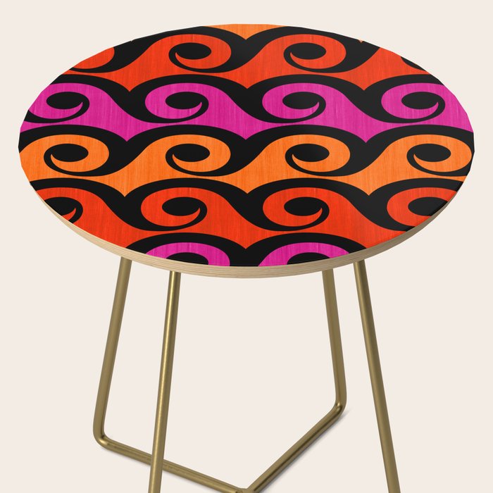Surf's Up Waves Colorful Pattern  Side Table Gallery Image 2
