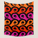Surf's Up Waves Colorful Pattern  Wall Tapestry Gallery Image 4
