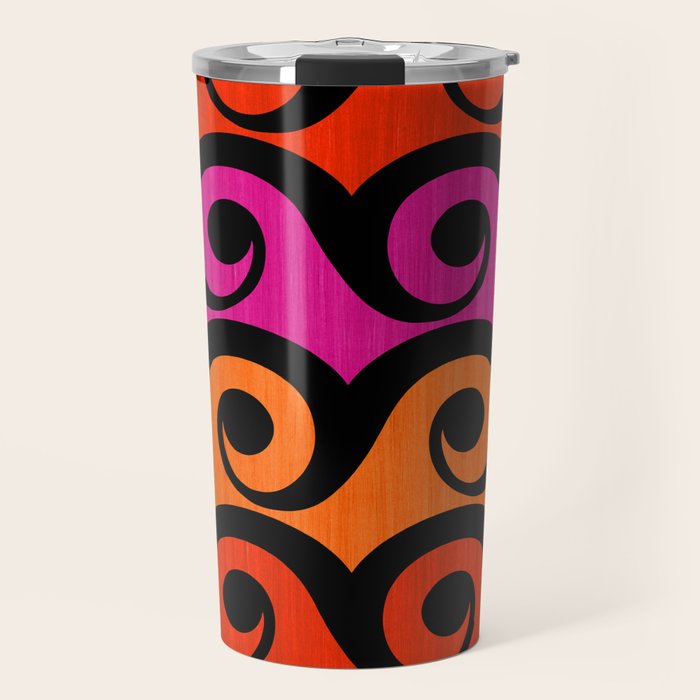 Surf's Up Waves Colorful Pattern  Travel Mug Gallery Image 1