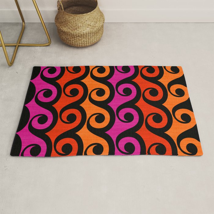 Surf's Up Waves Colorful Pattern  Rug Gallery Image 1