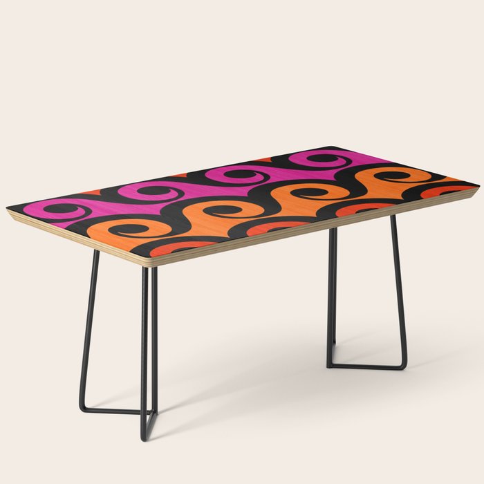Surf's Up Waves Colorful Pattern  Coffee Table Gallery Image 1