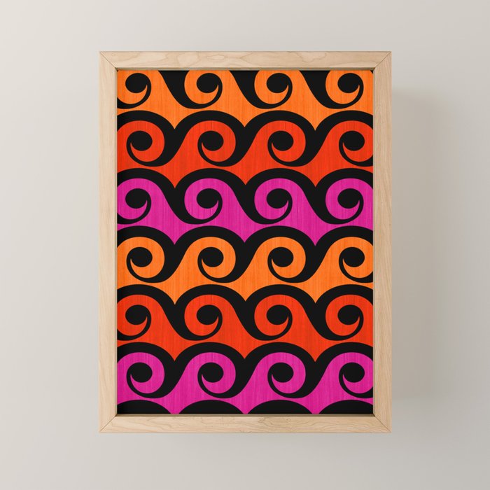 Surf's Up Waves Colorful Pattern  Mini Art Print Gallery Image 1